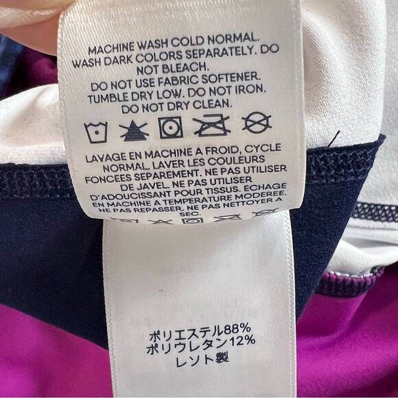 Lot Of 2 Lands End Active Compression Leggings Navy Palm & Paisley XLT XL TALL - Picture 12 of 13